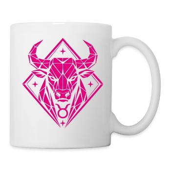 Geometric Bull - Pure Strength - Zodiac Sign Taurus - Mug - white - Right