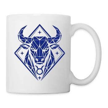 Geometric Bull - Pure Strength - Zodiac Sign Taurus - Mug - white - Right
