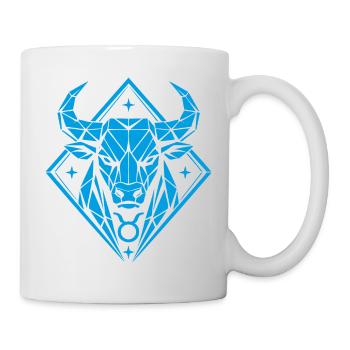 Geometric Bull - Pure Strength - Zodiac Sign Taurus - Mug - white - Right
