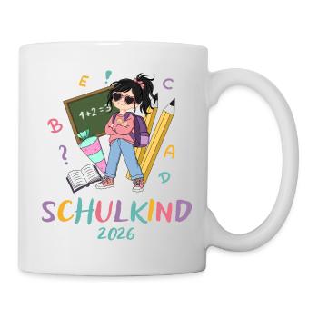 Schulkind 2026: Bunte Lernabenteuer - Tasse - Weiß - Rechts