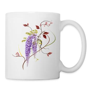 Glyzinienblüten voller Leichtigkeit, Ruhe und Zen - Tasse - Weiß - Rechts