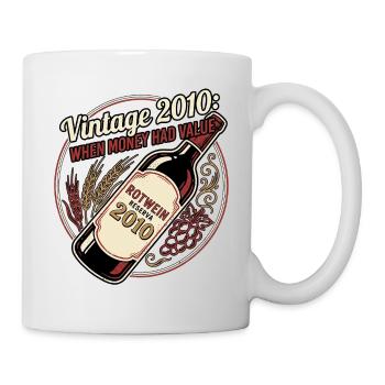 Vintage Rotwein - Tasse - Weiß - Rechts