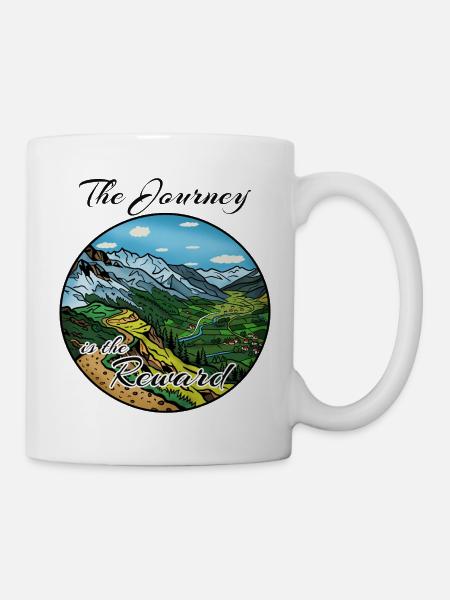 Die Reise ist die Belohnung - Tasse - Weiß