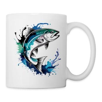 Saut du saumon - Mug blanc - blanc - Droite