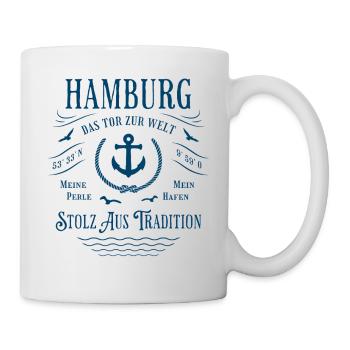 Hamburg - Das Tor zur Welt - Stolz aus Tradition - Tasse - Weiß - Rechts