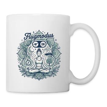 Meditation Flugmodus - Tasse - Weiß - Rechts