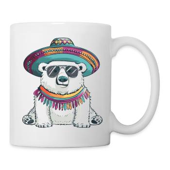 Eisbär Lustig Sombrero - Tasse - Weiß - Rechts