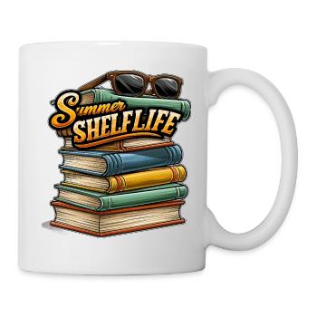 Livres et lunettes de soleil sur la plage - Mug blanc - blanc - Droite