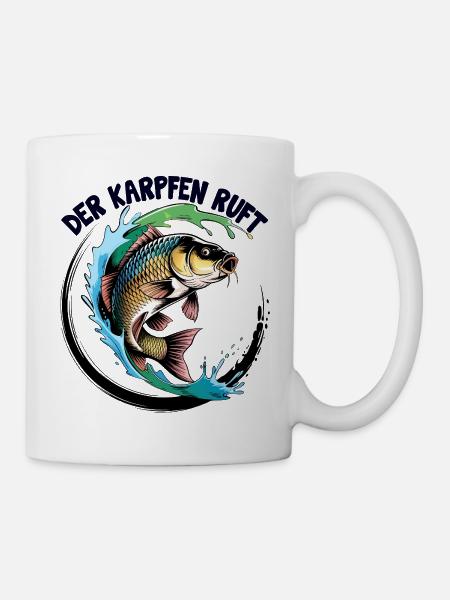 Der Karpfen ruft - Tasse - Weiß