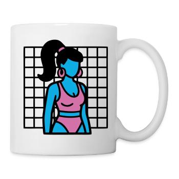 90s Fitness Girl Vaporwave - Mug - white - Right