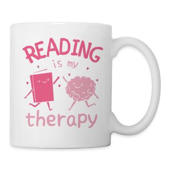 Lesen ist meine Therapie - Tasse - Weiß - Rechts