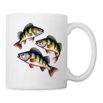 Barsch Angeln - Tasse - Weiß - Rechts