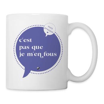 Ein lila Kreis Abbildung mit französischer Spruch - Tasse - Weiß - Rechts
