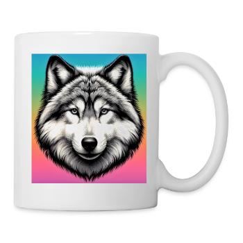 Wolf - Tasse - Weiß - Rechts