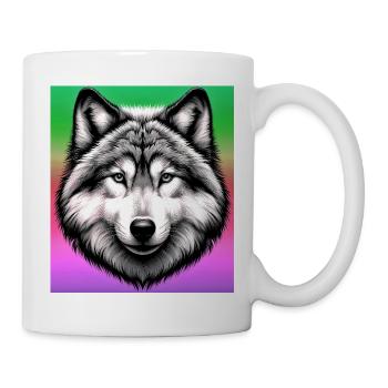 Wolf - Tasse - Weiß - Rechts