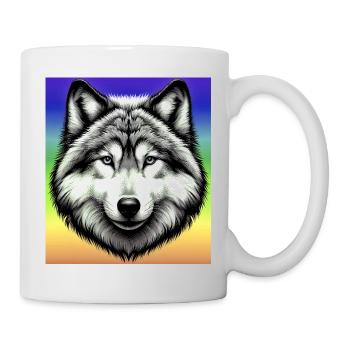 Wolf - Tasse - Weiß - Rechts
