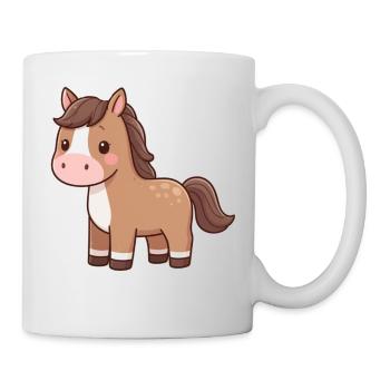 Niedliches Pferd Pferdchen Geschenk Reiter - Tasse - Weiß - Rechts