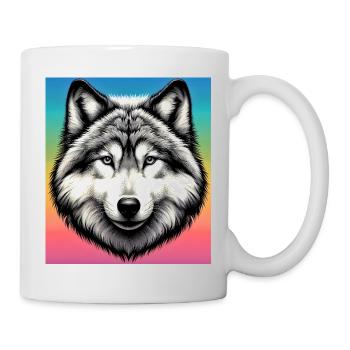 Wolf - Tasse - Weiß - Rechts