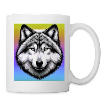 Wolf - Tasse - Weiß - Rechts