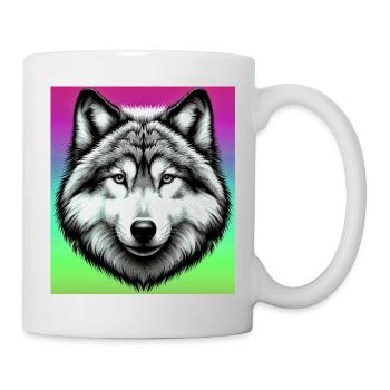 Wolf - Tasse - Weiß - Rechts