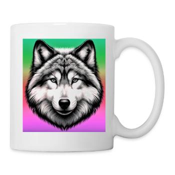 Wolf - Tasse - Weiß - Rechts