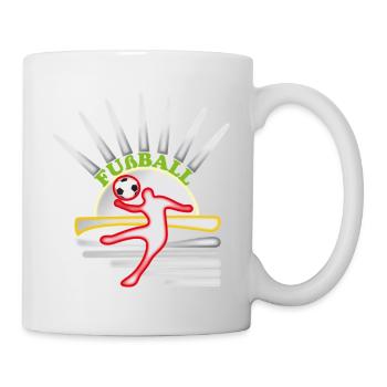 Kicker im Sonnenkreis Fußball-Design - Tasse - Weiß - Rechts