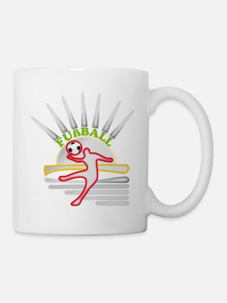 Kicker in sun circle football design - Mug - white