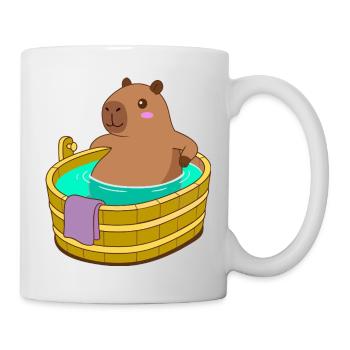 Capybara Bath and SpaTime - Cozy Kawaii Gift - Mug - white - Right