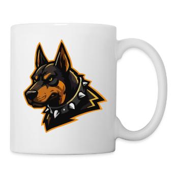 Doberman with spiked collar - Mug - white - Right