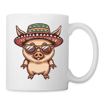 Schwein Sombrero Wildschwein - Tasse - Weiß - Rechts
