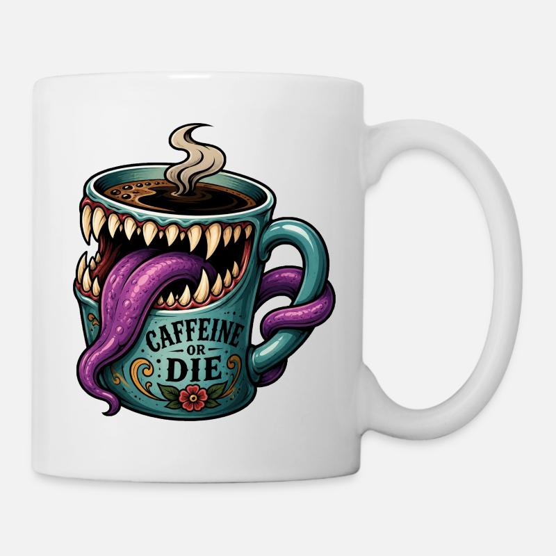 Monster Mimic Coffee Caffeine Humor Mug - Mug - white