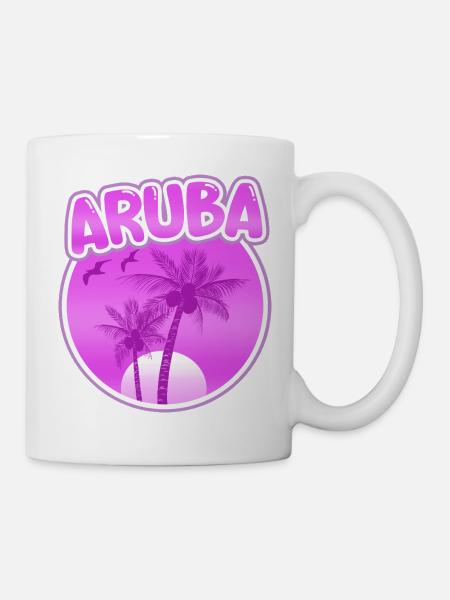 Aruba als Strand - Tasse - Weiß
