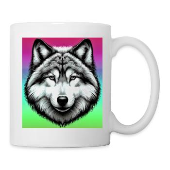 Wolf - Tasse - Weiß - Rechts