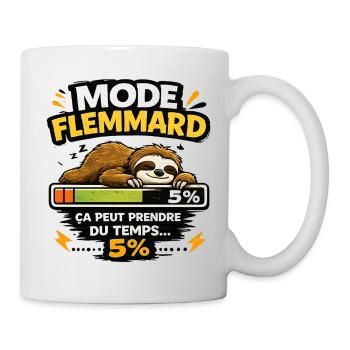 Mode Flemmard: Paresseux en Progression - Mug blanc - blanc - Droite