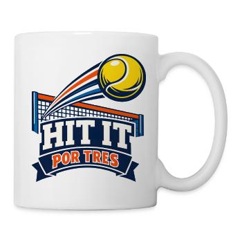 Hit It Por Tres Tennis Logo - Tasse - Weiß - Rechts