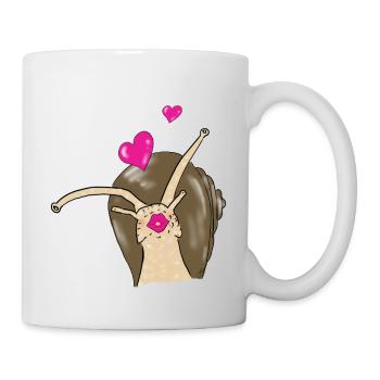 Schnecke - Tasse - Weiß - Rechts