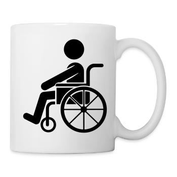 Homme en fauteuil roulant - Mug blanc - blanc - Droite