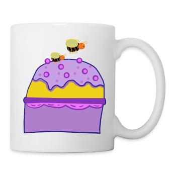 Muffin Kuchen Bienen Insekten Kinder  - Tasse - Weiß - Rechts