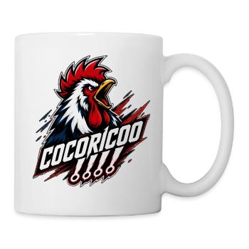 Supporter français emblème coq hurlant - Mug blanc - blanc - Droite