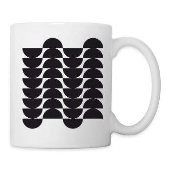 Noir-Wellen-Geometrisches Gitter - Tasse - Weiß - Rechts
