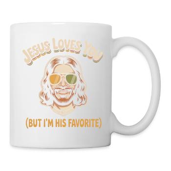 Jesus liebt dich Lieblingsliebling - Tasse - Weiß - Rechts