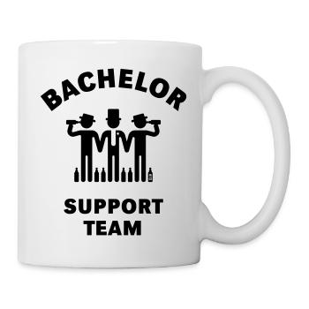 Bachelor Support Team (Groom / Stag Party / Black) - Mug - white - Right