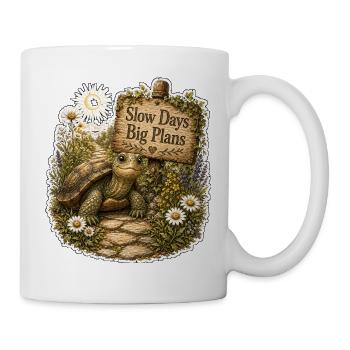 Slow Days Big Plans Turtle - Mug - white - Right