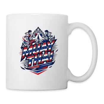 Muay Thai Boxing Fighter Retro Vintage Design - Mug - white - Right