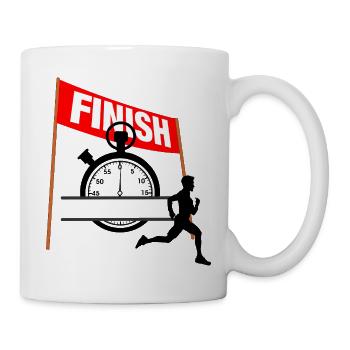 Zielzeit des Läufers – Persönlicher Rekord - Tasse - Weiß - Rechts