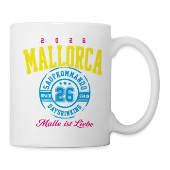 Malle 2026 Mallorca Saufkommando Daydrinking - Tasse - Weiß - Rechts