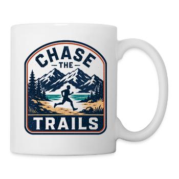 Badge de coureur de montagne Chase the Trails - Mug blanc - blanc - Droite