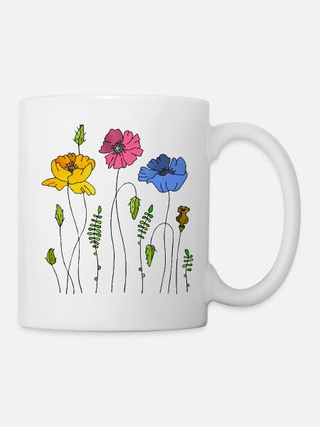 Blumen - Tasse - Weiß