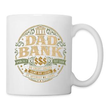 Dad Bank Retro-Humor | Vatertagsgeschenk - Tasse - Weiß - Rechts