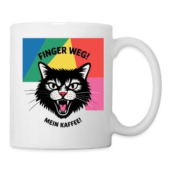 Katzen Kaffee Fun - Tasse - Weiß - Rechts